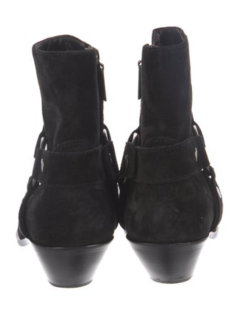 Saint Laurent Suede Moto Boots