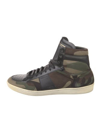 Saint Laurent Canvas Camouflage Print Sneakers