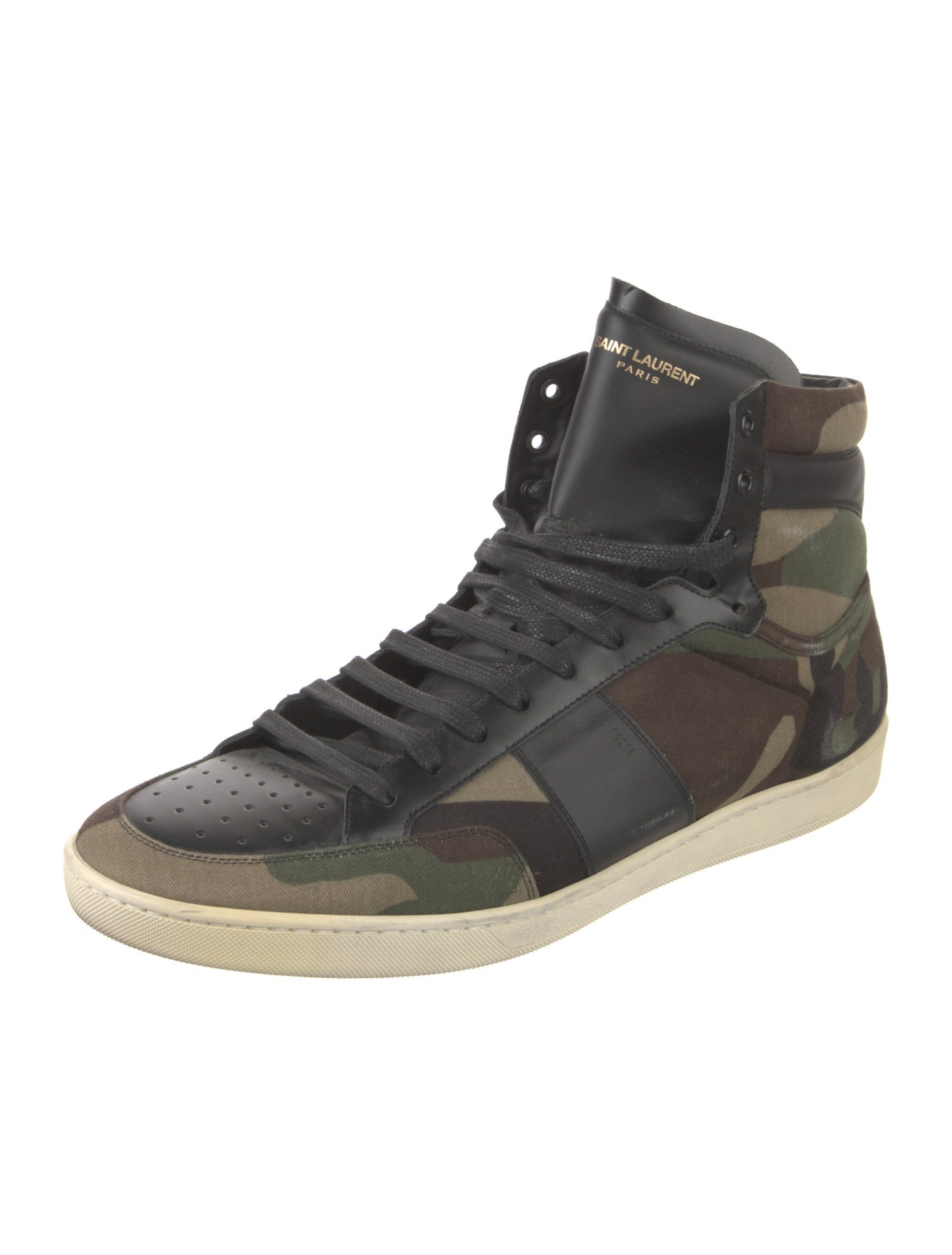 Saint Laurent Canvas Camouflage Print Sneakers