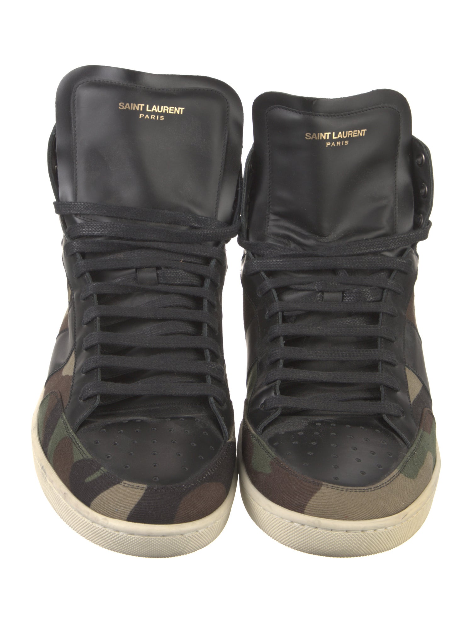 Saint Laurent Canvas Camouflage Print Sneakers