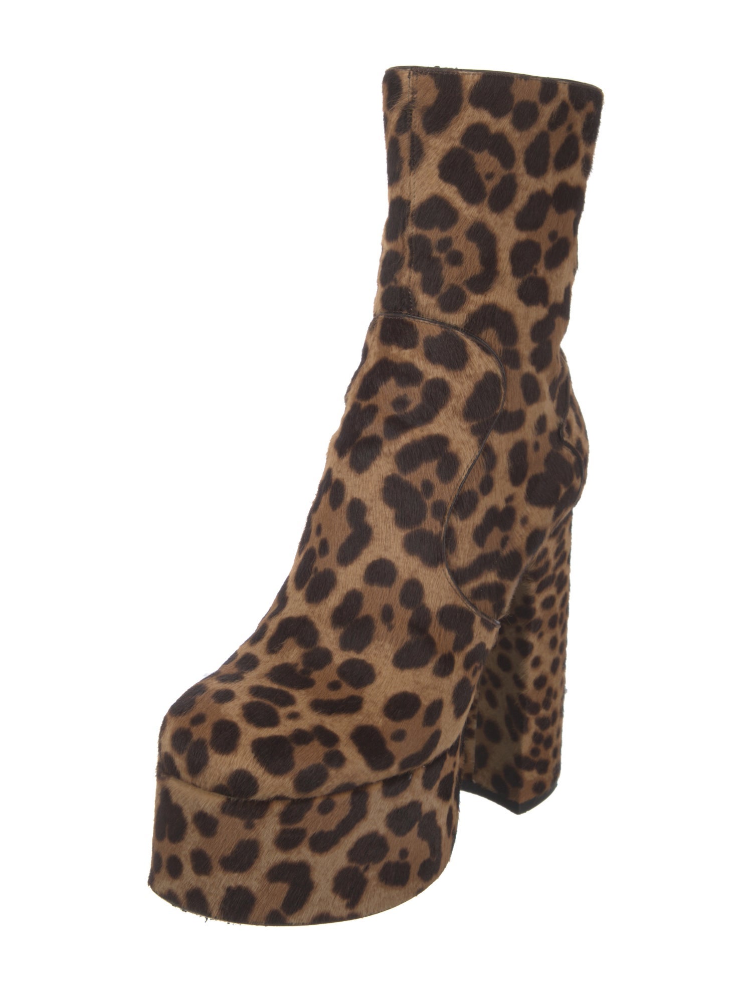 Saint Laurent Ponyhair Animal Print Boots