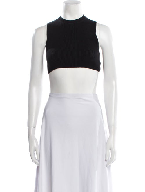 Saint Laurent Wool Mock Neck Crop Top