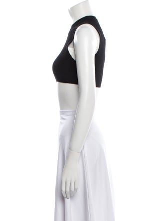 Saint Laurent Wool Mock Neck Crop Top