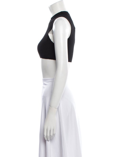 Saint Laurent Wool Mock Neck Crop Top