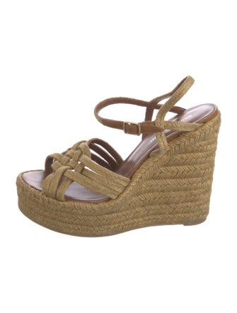 Saint Laurent Jute Cutout Accent Espadrilles