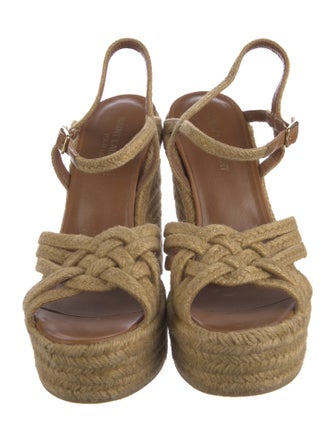 Saint Laurent Jute Cutout Accent Espadrilles
