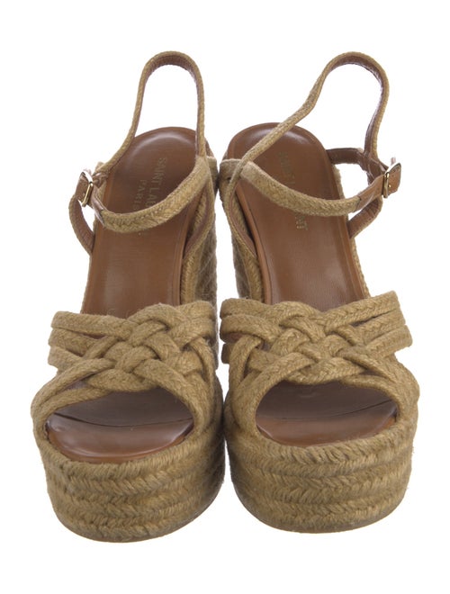 Saint Laurent Jute Cutout Accent Espadrilles