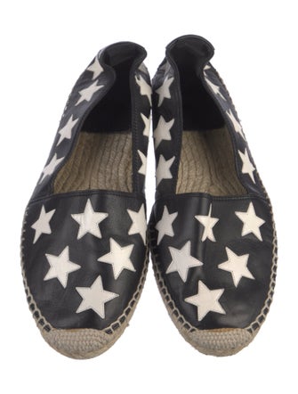 Saint Laurent Leather Floral Print Espadrilles