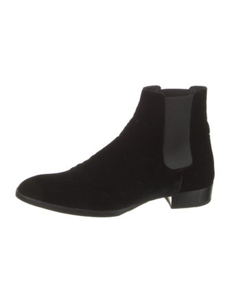 Saint Laurent Velvet Chelsea Boots