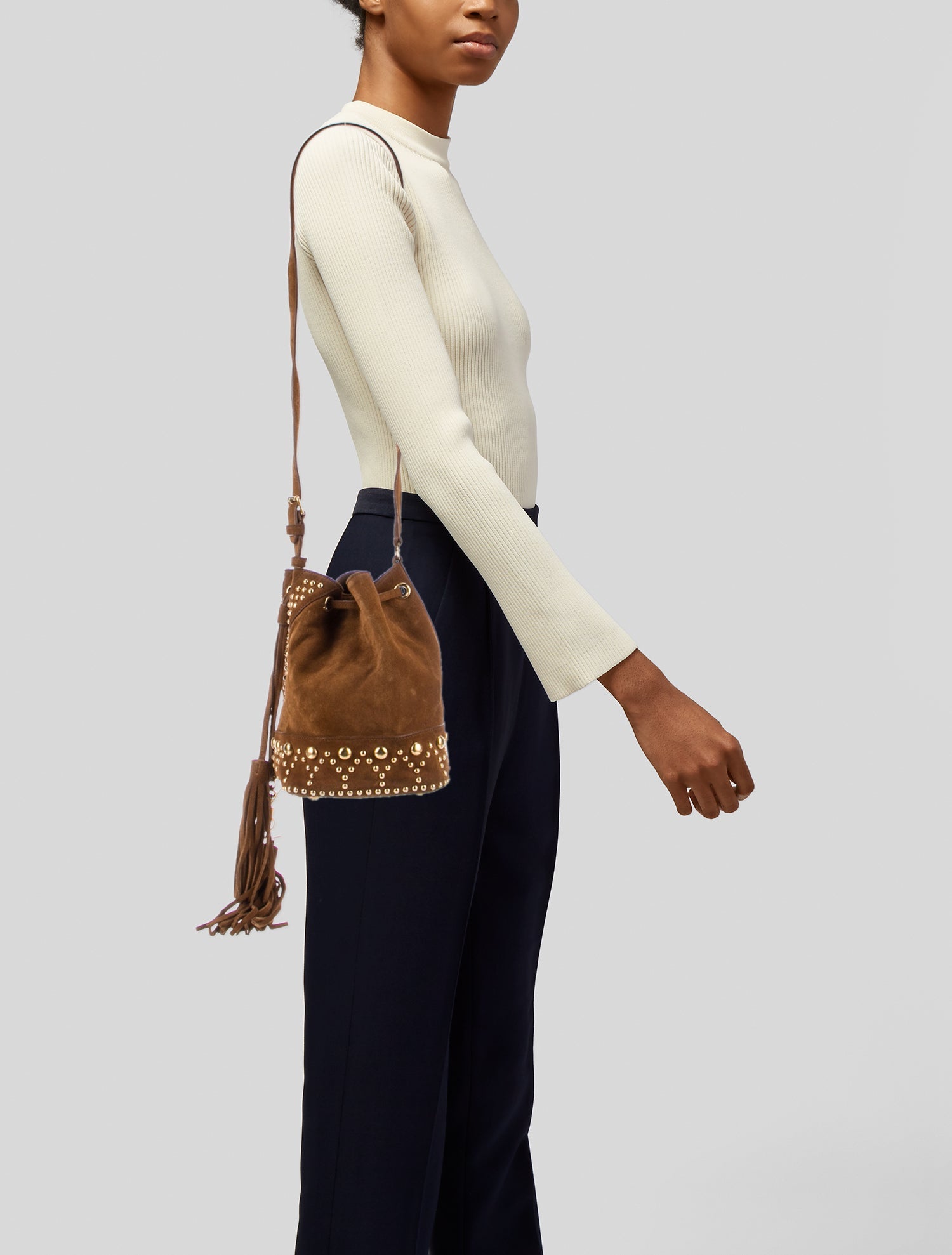 Saint Laurent Suede Bucket Bag