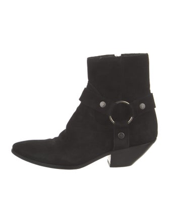 Saint Laurent Suede Moto Boots