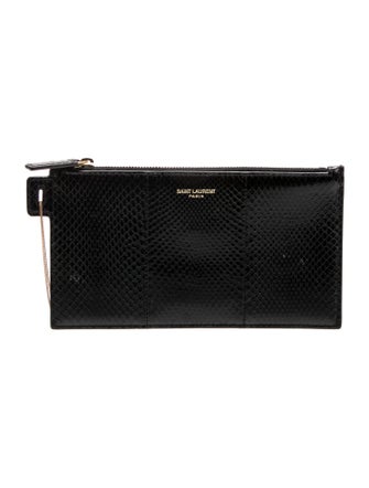 Saint Laurent Embossed Leather Clutch