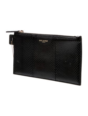 Saint Laurent Embossed Leather Clutch