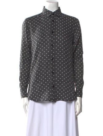 Saint Laurent 2016 Polka Dot Print Button-Up Top