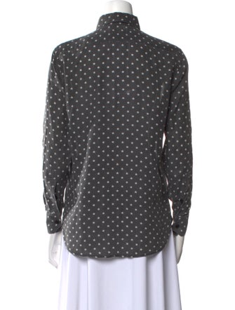Saint Laurent 2016 Polka Dot Print Button-Up Top