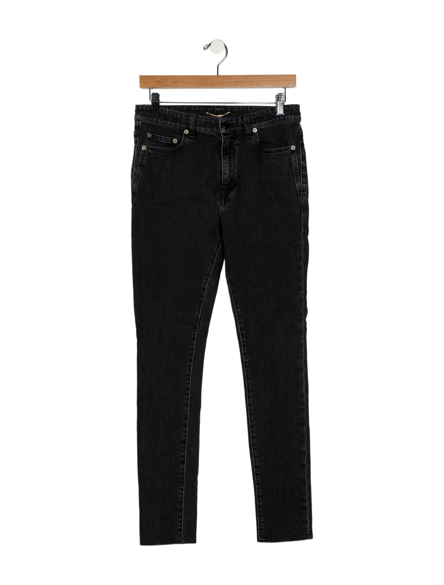Saint Laurent Mid-Rise Straight Leg Jeans