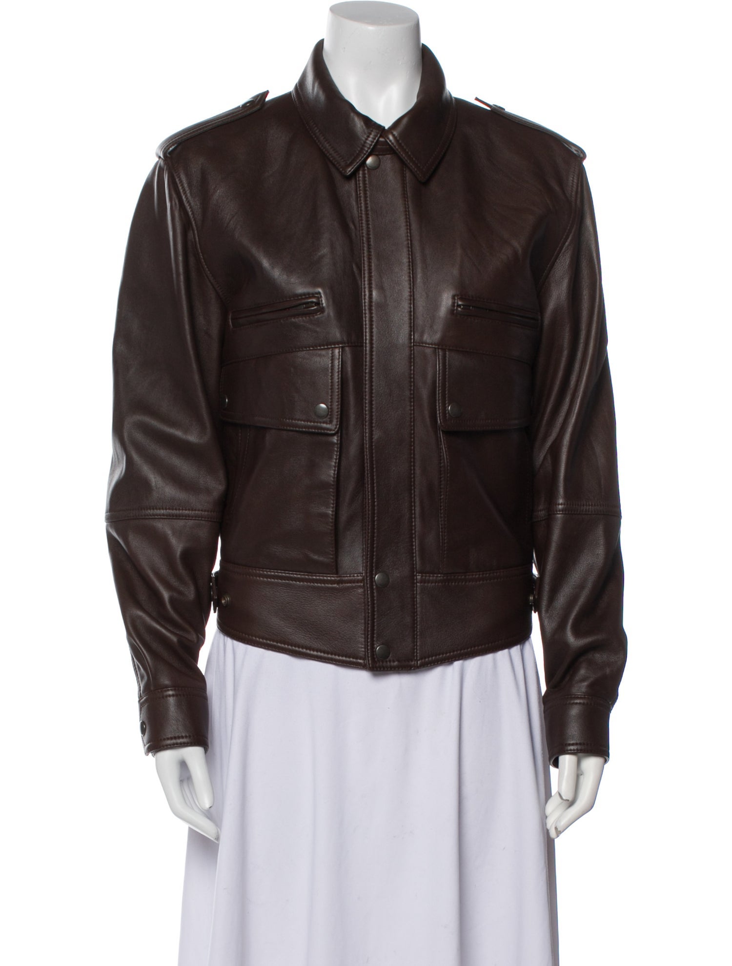 Saint Laurent 2022 Leather Bomber Jacket