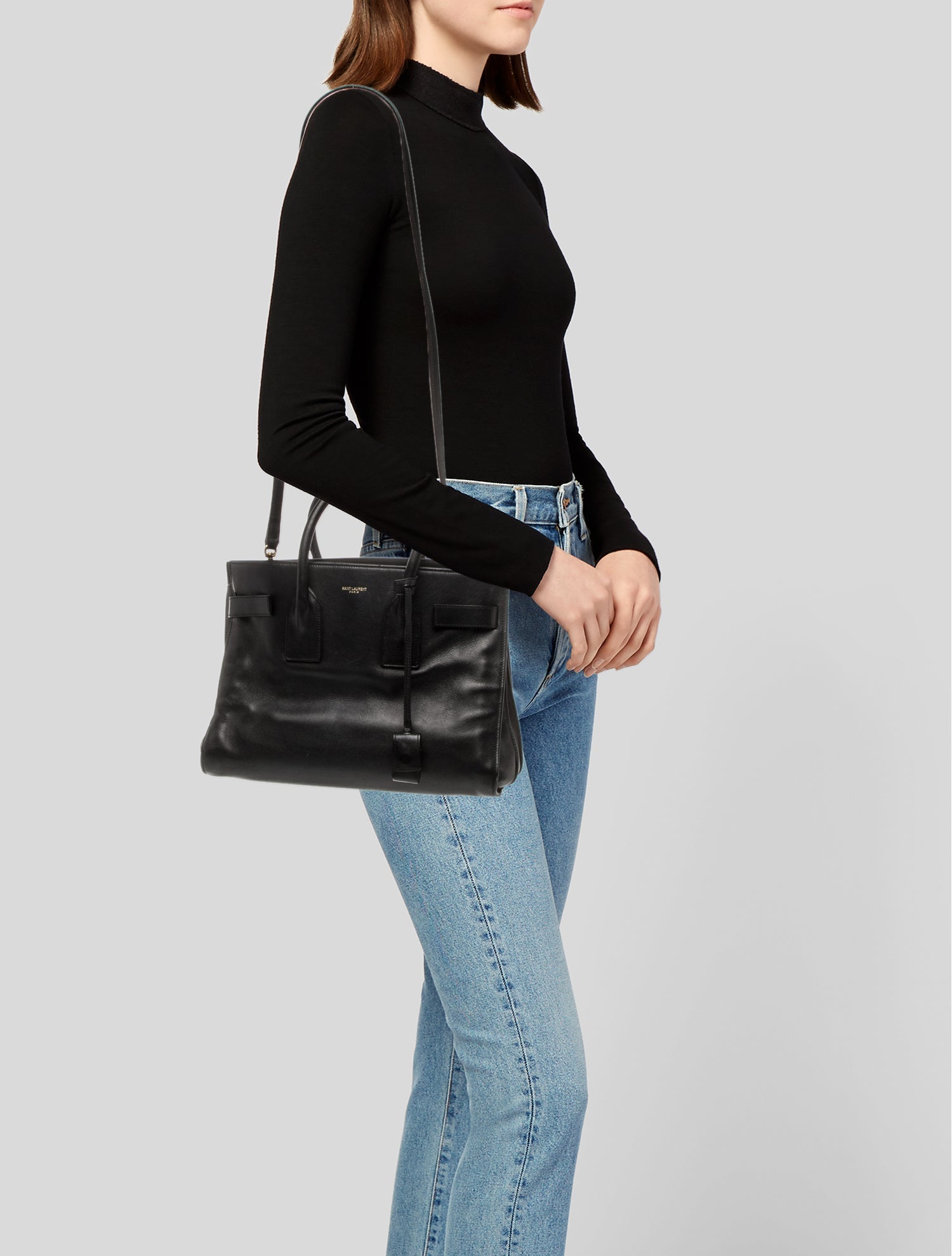 Saint Laurent Leather Sac De Jour Small