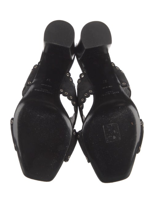 Saint Laurent Suede Eyelet Trim Slides