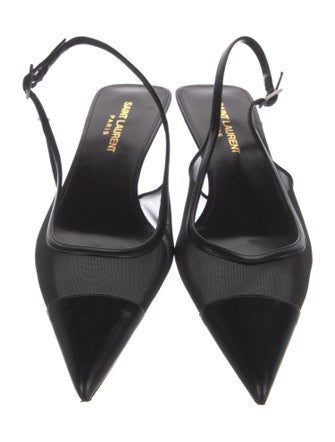 Saint Laurent Mesh Mesh Accents Slingback Pumps