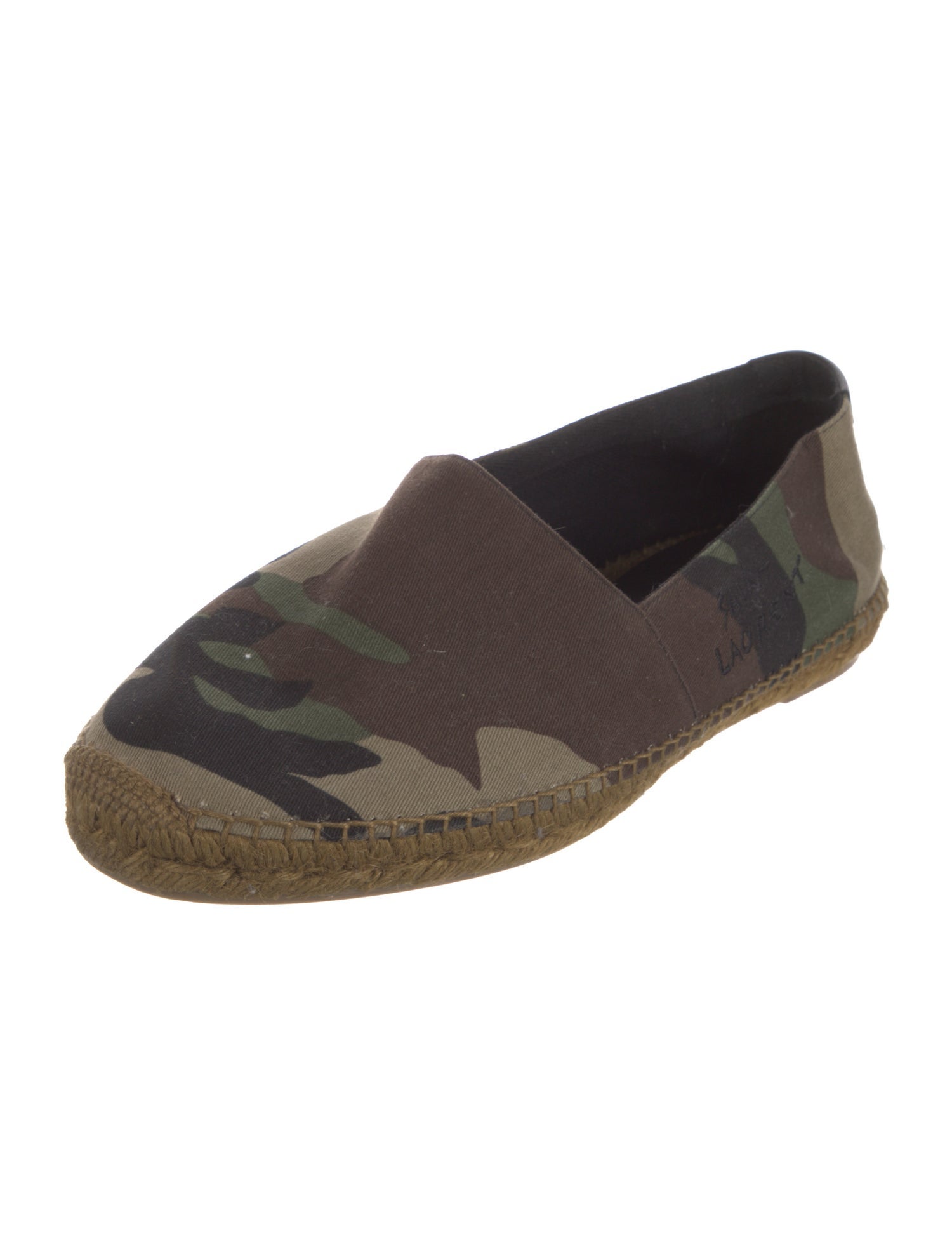 Saint Laurent Canvas Camouflage Print Espadrilles