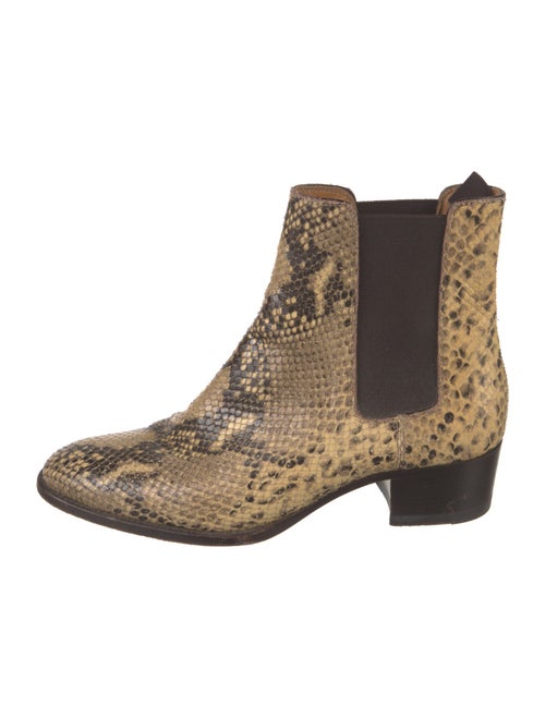 Saint Laurent Snakeskin Animal Print Chelsea Boots