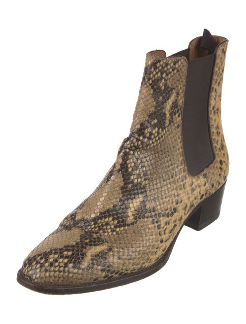 Saint Laurent Snakeskin Animal Print Chelsea Boots