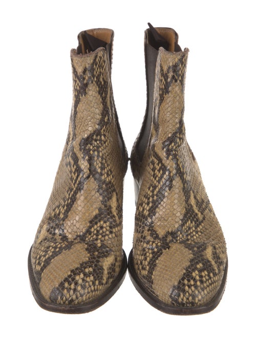 Saint Laurent Snakeskin Animal Print Chelsea Boots