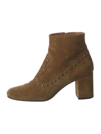 Saint Laurent Suede Studded Accents Boots