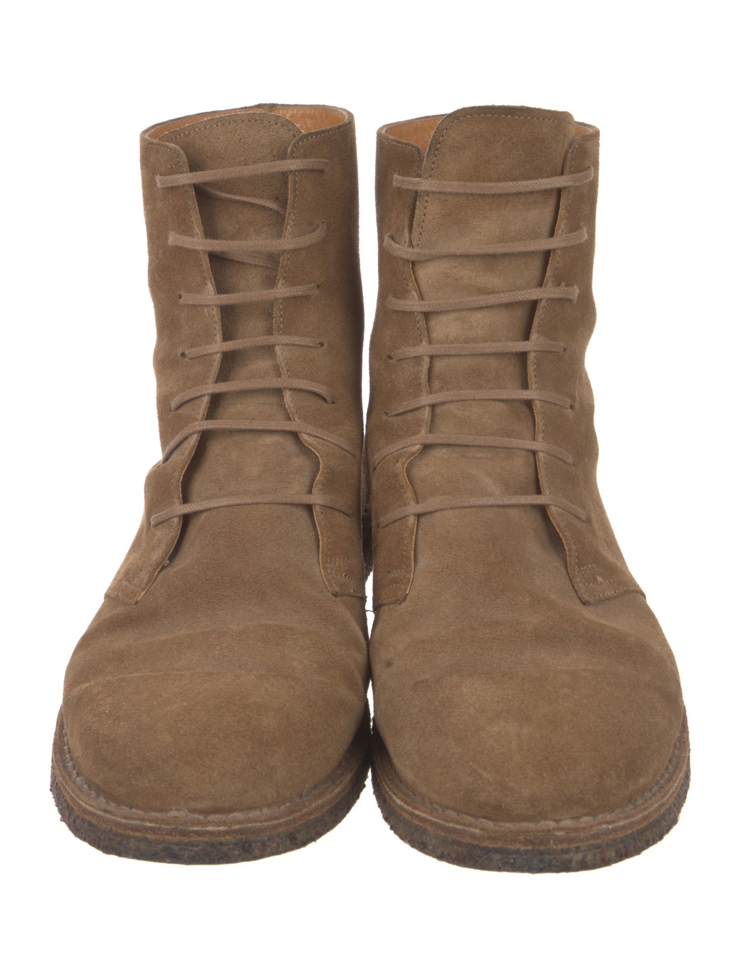 Saint Laurent Suede Lace-Up Boots