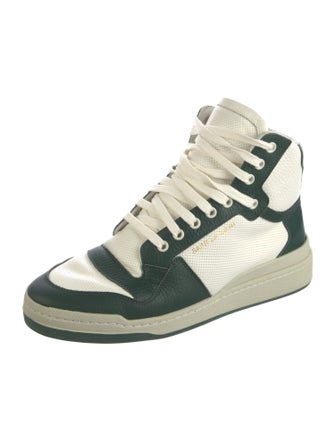 Saint Laurent Leather Colorblock Pattern Sneakers