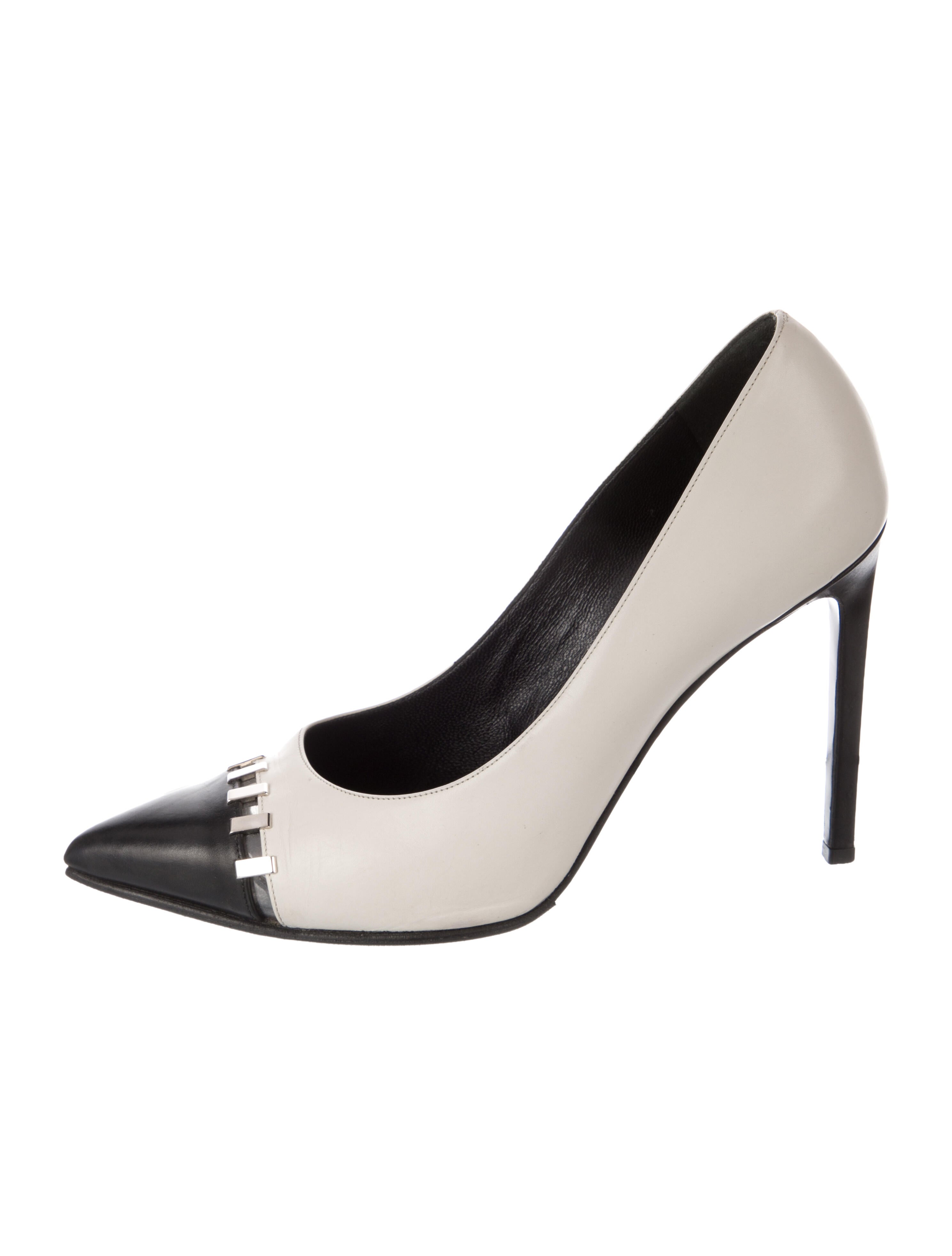 Saint Laurent Leather Colorblock Pattern Pumps