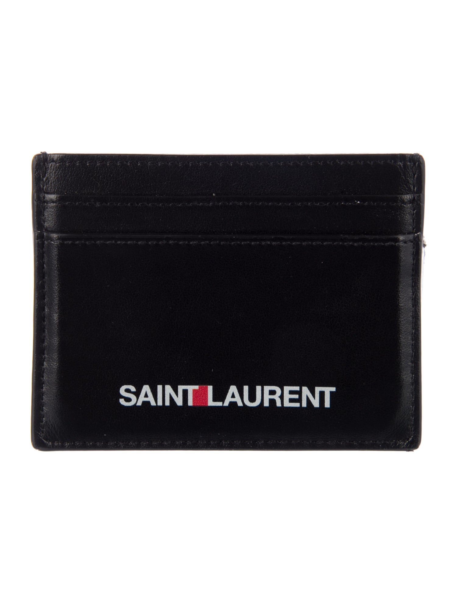 Saint Laurent Leather Graphic Print Card Holder