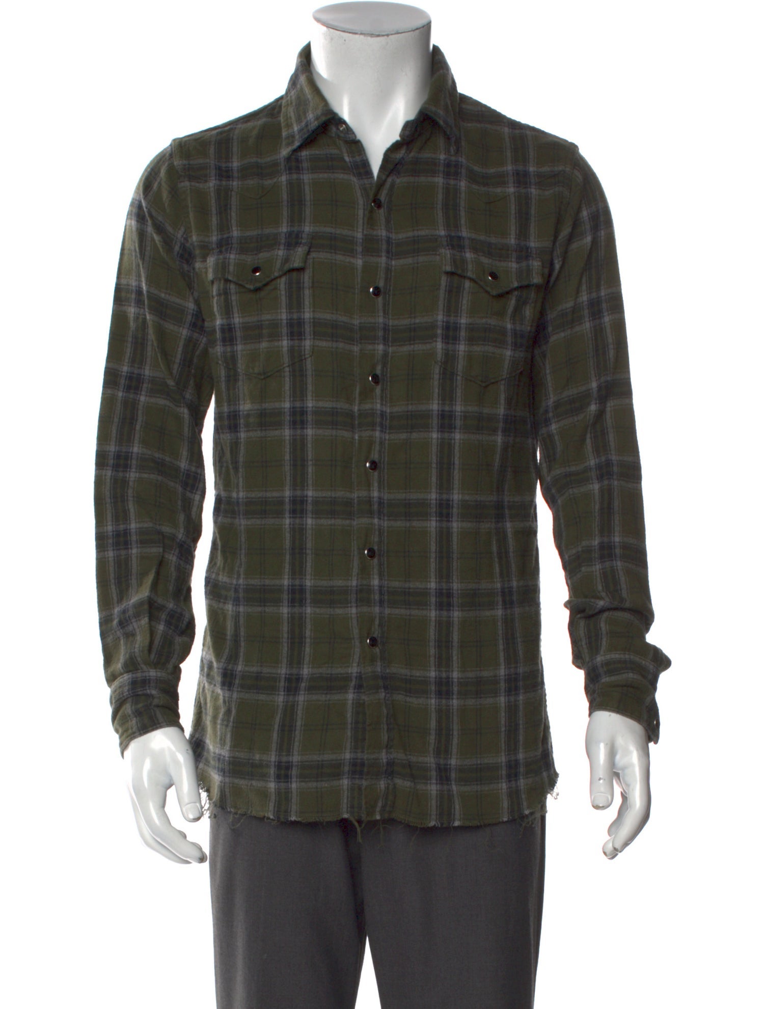 Saint Laurent 2018 Plaid Print Western Shirt