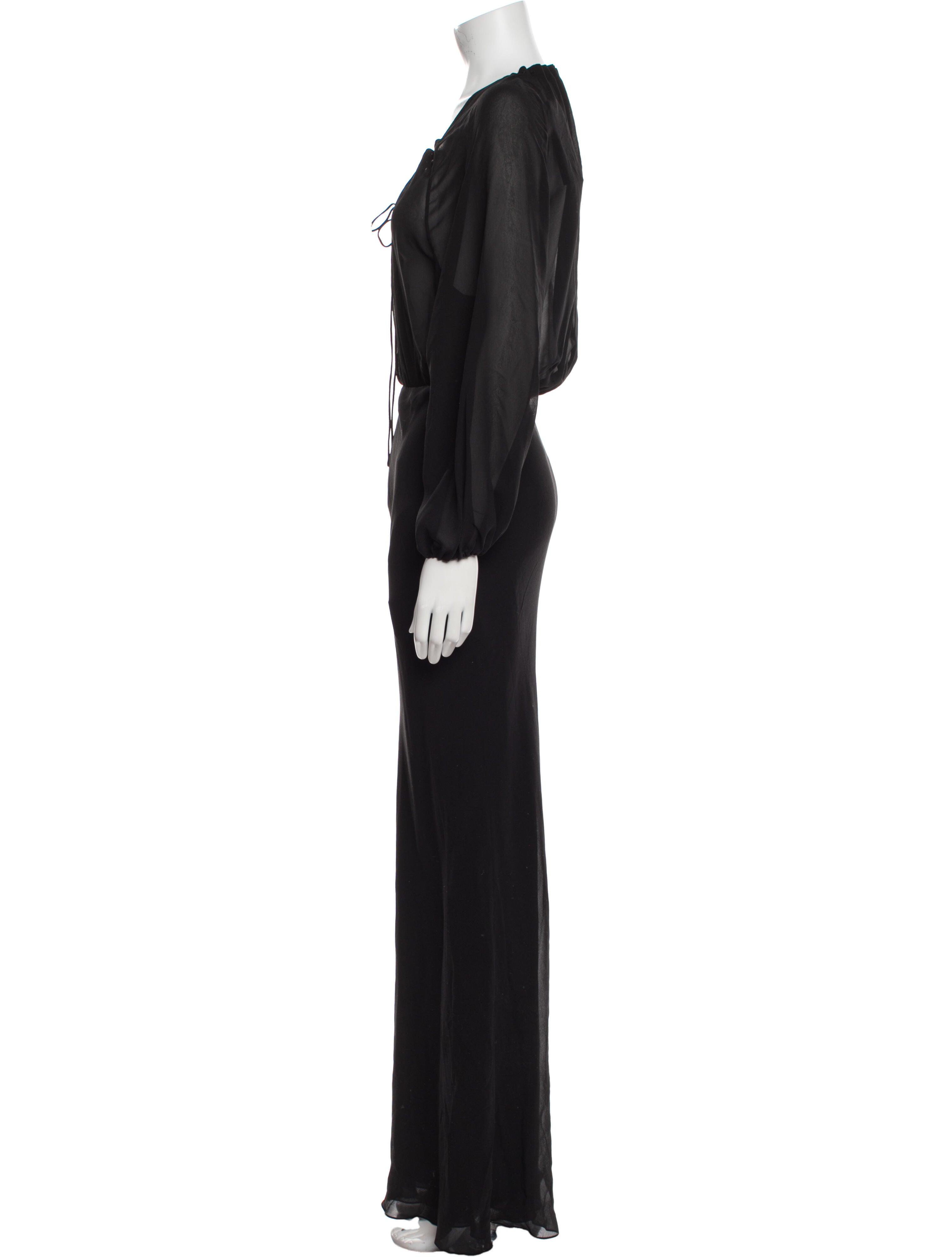 Saint Laurent V-Neck Long Dress