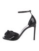 Saint Laurent Patent Leather Bow Accents Sandals