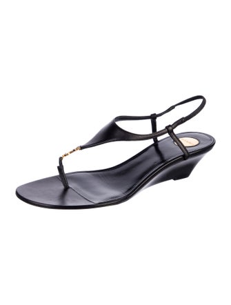 Saint Laurent Leather T-Strap Sandals