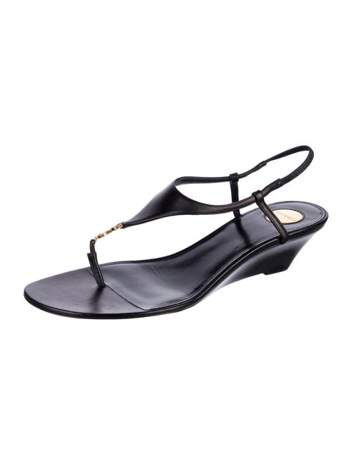 Saint Laurent Leather T-Strap Sandals