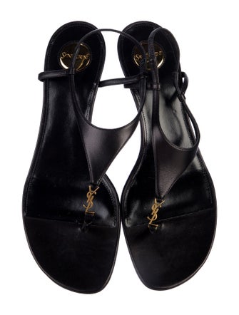 Saint Laurent Leather T-Strap Sandals