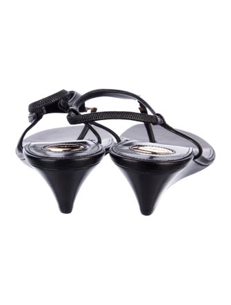 Saint Laurent Leather T-Strap Sandals