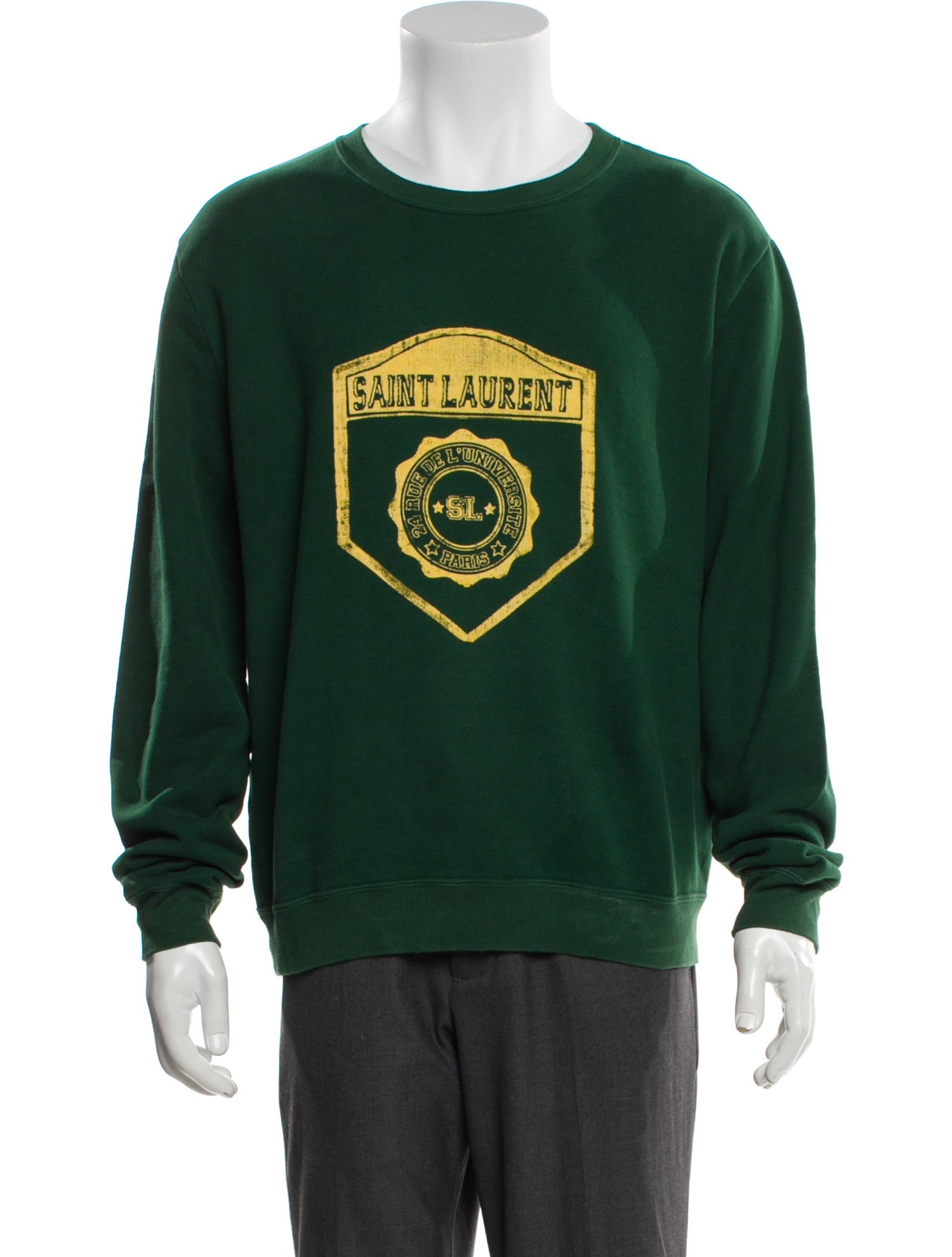 Saint Laurent Graphic Print Crew Neck Sweatshirt