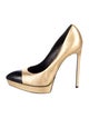 Saint Laurent Glitter Colorblock Pattern Pumps
