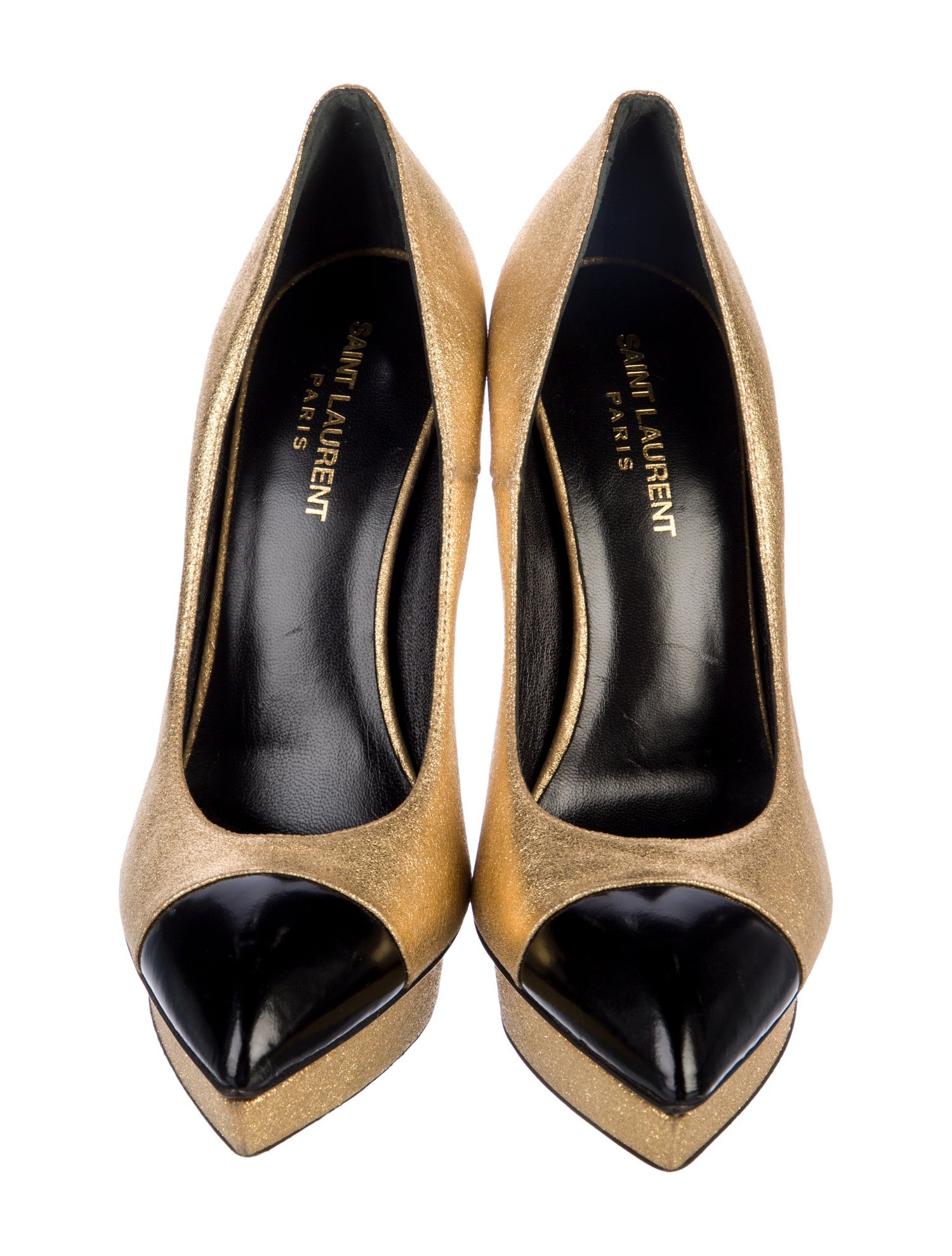 Saint Laurent Glitter Colorblock Pattern Pumps