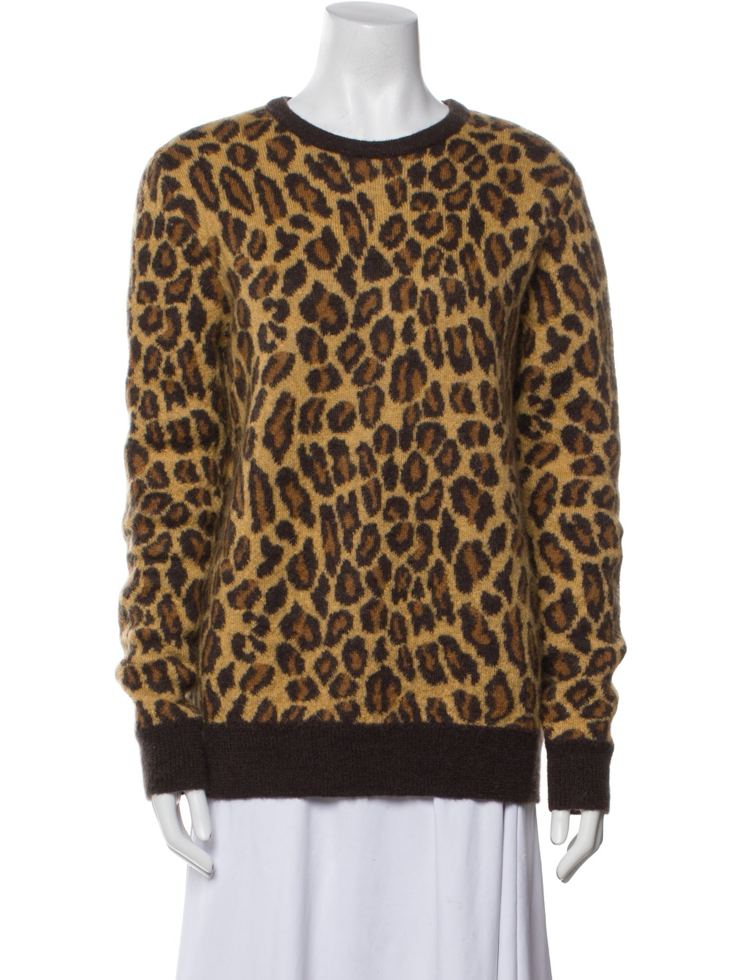 Saint Laurent Mohair Animal Print Sweater