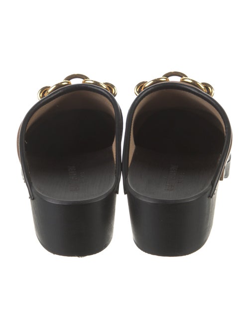 Saint Laurent Leather Chain-Link Accents Mules