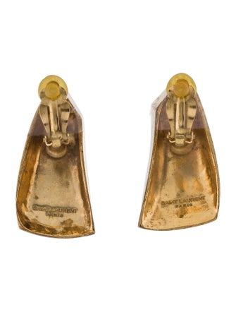 Saint Laurent Comet Sculpted Clip-On Drop Earrings