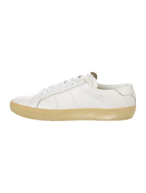 Saint Laurent Leather Lasercut Accents Sneakers