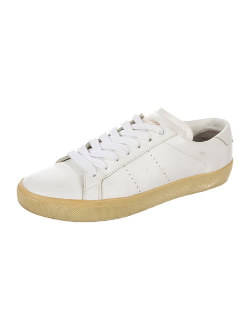 Saint Laurent Leather Lasercut Accents Sneakers
