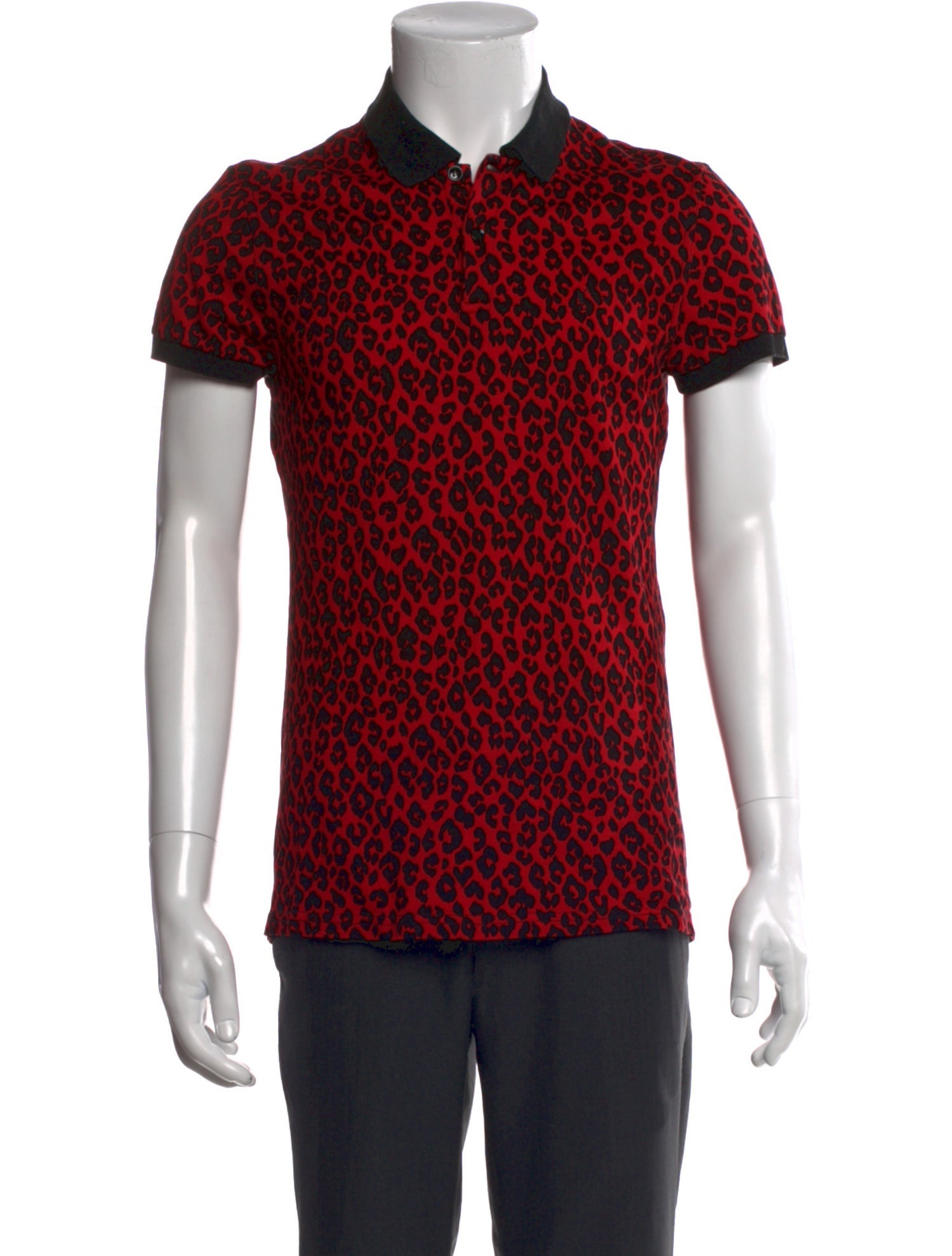 Saint Laurent 2014 Animal Print Polo Shirt