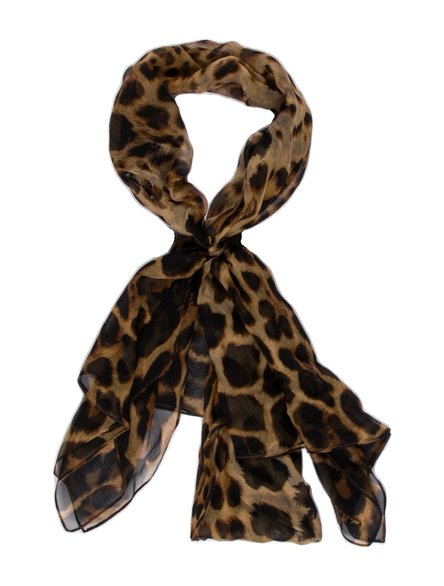 Saint Laurent Silk Animal Print Scarf